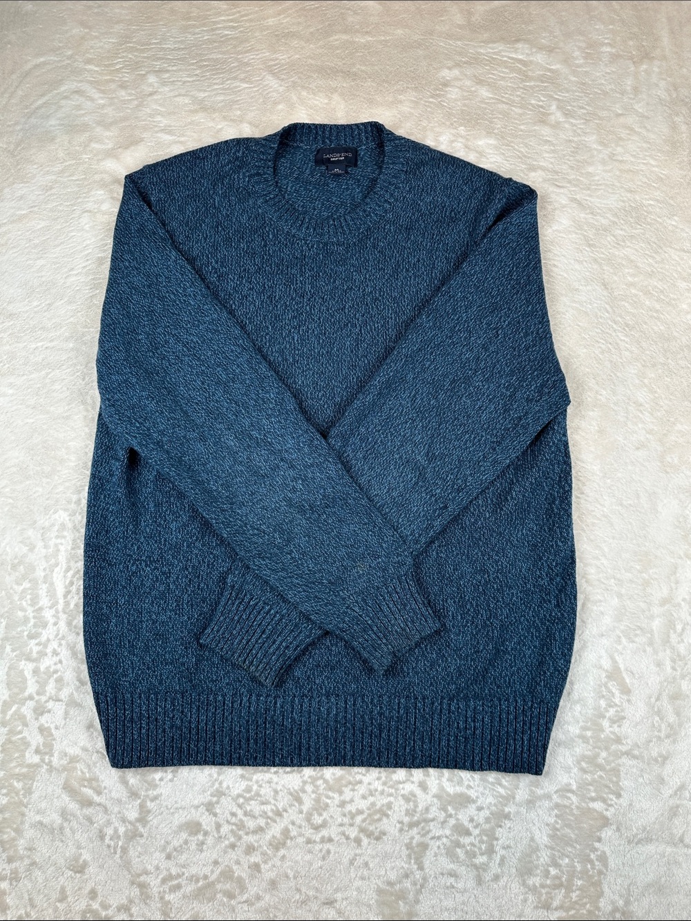 Lands' End Size M Men's Heathered Navy Crewneck Sweater | Comfort | Winter